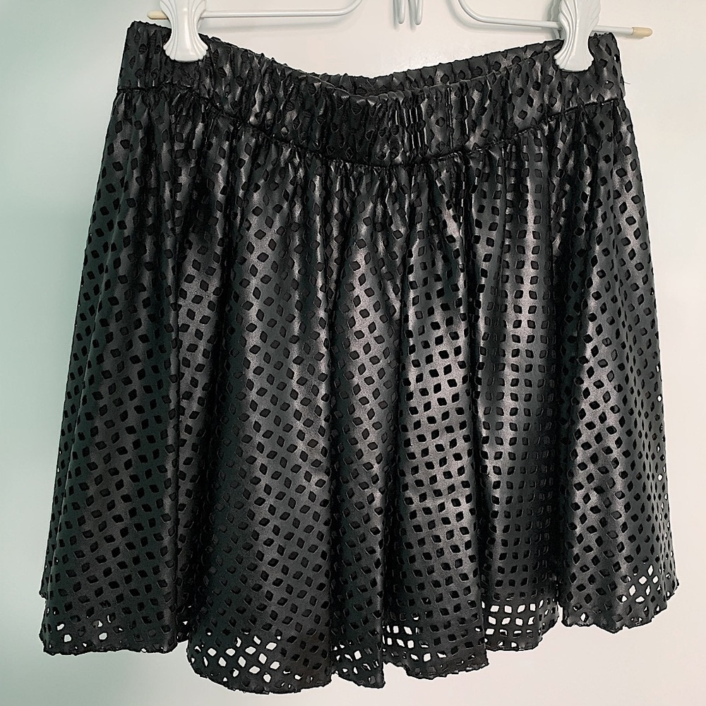 Hand made Black Faux Leather Skirt Size XS/S